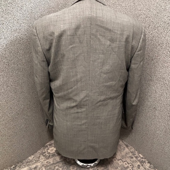 Harry Rosen Tilford Samuelsohn 42L Double Breasted Blazer Wool Jacket Gray Micro - Picture 4 of 15